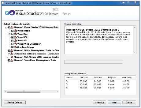 Visual Studio 2010 beta2开始提供下载