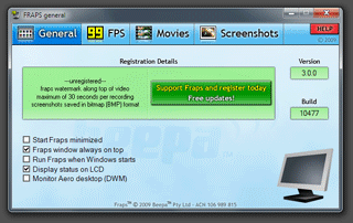 游戏辅助软件Fraps 3.0.0发布 支持Win7