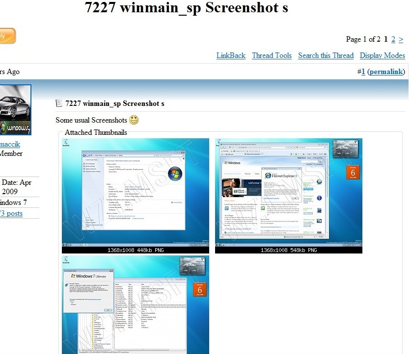 Windows 7 SP1 build 7227泄漏