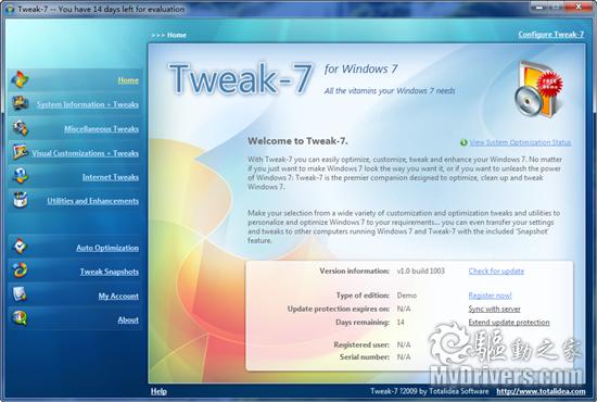 Windows 7优化工具 Tweak-7 1.0(1003)正式版发布