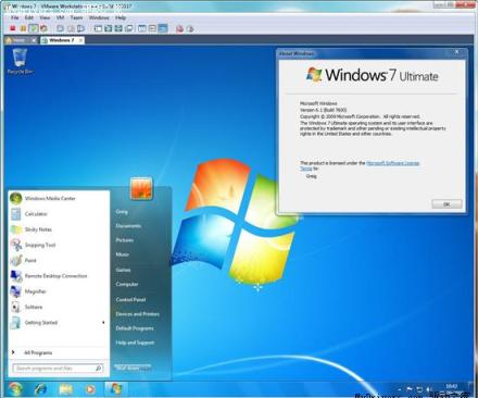 VMWare Workstation 7 完美支持Win7 Aero