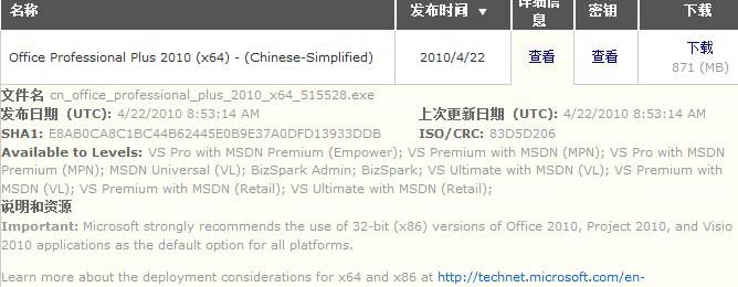 微软Office 2010 RTM开始向MSDN订阅用户提供下载