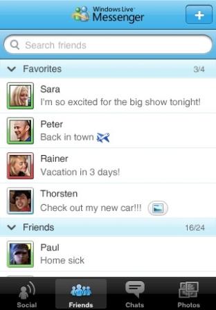 微软发布iPhone和iPod touch版Windows Live Messenger