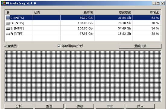 磁盘碎片整理工具UltraDefrag 4.40