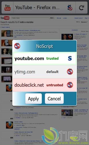 NoScipt推出Android版Firefox插件