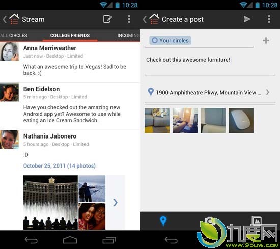 Google+ for Android改头换面成Android 4.0风格