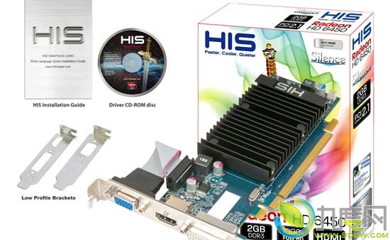 HIS再发半高式刀6450显卡:“HIS 6450 Silence 2GB DDR3 PCI-E DVI/HDMI/VGA”
