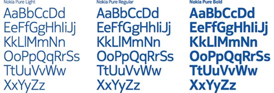 诺基亚公布新字体Nokia Pure