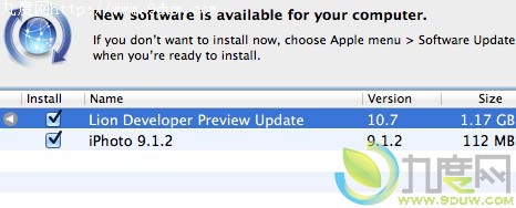 苹果Mac OS X Lion Preview 2第二个软件更新
