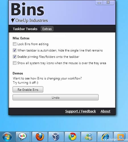 Windows 7任务栏管理工具Bins 实现MacOS X的Stack功能