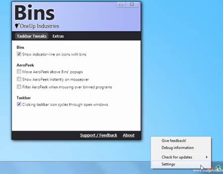 Windows 7任务栏管理工具Bins 实现MacOS X的Stack功能