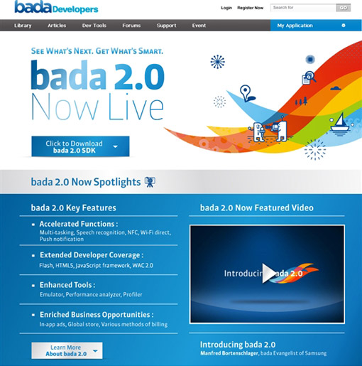 三星新版智能手机系统bada 2.0开发包SDK发布