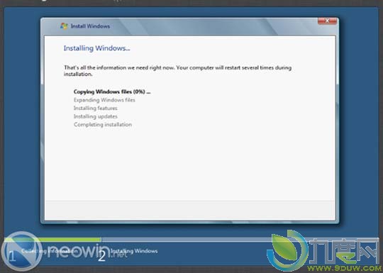 微软Windows 8开发者预览版安装截图