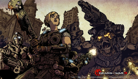 Windows 7官方桌面主题《战争机器3》（Gears Of Wars 3）