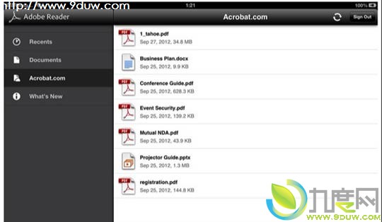 Android和iOS平台Adobe Reader同步更新：加入Acrobat.com云端存