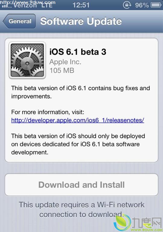 苹果发布iOS 6.1 beta 3测试版