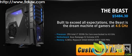 PC定制商发布超强Win8定制PC：4.6GHz 6核处理器/双GTX 690/64GB内存