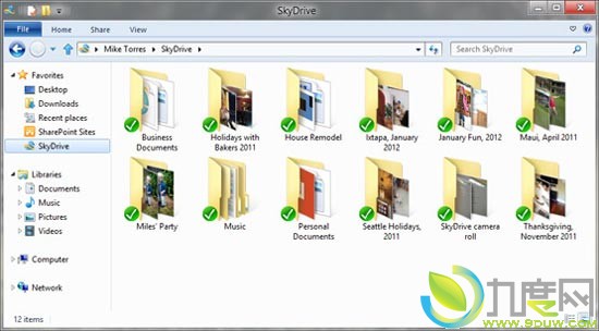 SkyDrive新功能：Windows 8 Metro风格和桌面同步远程获取文件