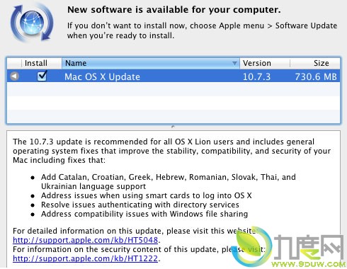 苹果发布OS X 10.7.3正式版 升级多国语言支持