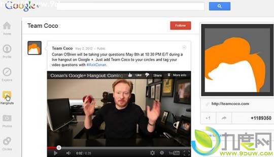 谷歌向全球Google+用户推出Hangouts on Air（聊天室广播）功能