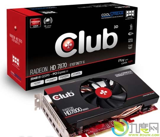 Club 3D发布六屏输出新卡“Radeon HD 7870 Eyefinity 6” 具备六个miniDP 1.2接口