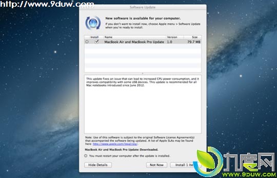 苹果MacBook Air、MacBook Pro和Retina显示屏MacBook Pro迎来软件更新：修正CPU功率问题