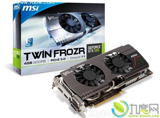 微星发布两款非公版4GB GDDR5的GTX680显卡:标准版“N680GTX Twin Frozr 4GD5”和超频版“N680GTX Twin Frozr 4GD5/OC”