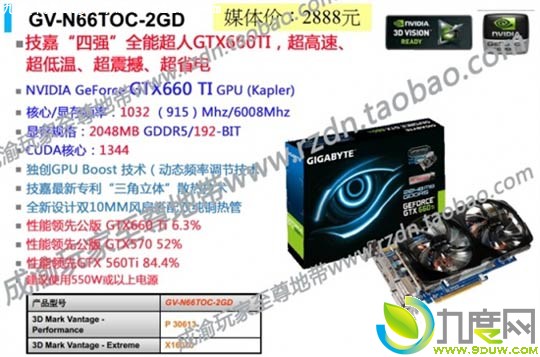 技嘉非公版GTX 660 Ti现身淘宝:售价2599元