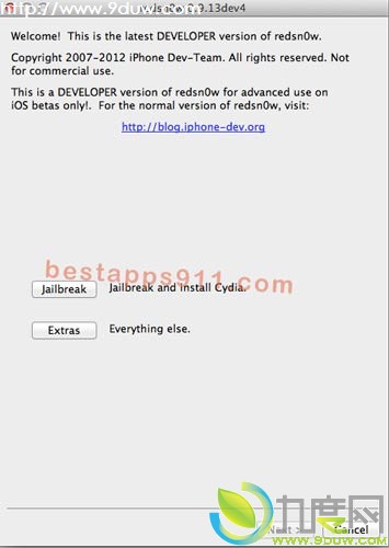 iOS越狱工具红雪RedSn0w 0.9.13dev4发布：支持iOS 6 GM版非完美越狱