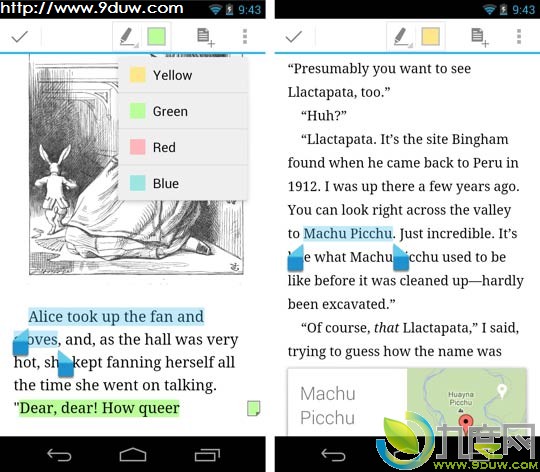 Android版google Books升级 加入翻译、文本定义以及地图功能