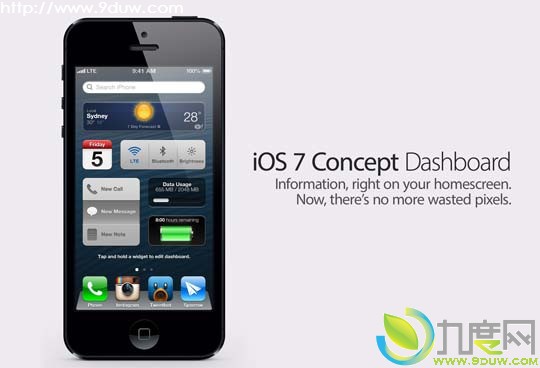 苹果iOS 7系统概念截图曝光：加入Android特性桌面插件