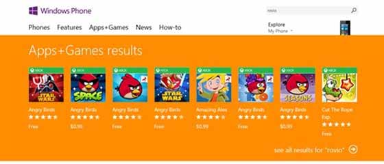 WP8平台《愤怒的小鸟（Angry Birds）》和《割绳子》全系限时免费