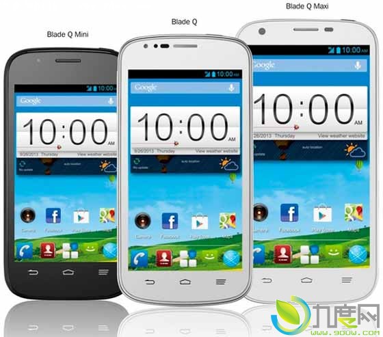中兴连发3款Blade Q系列Android手机Blade Q Mini/Blade Q/Blade Q Maxi