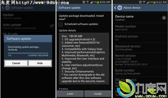 加拿大Galaxy S4和Galaxy S4 mini重新获Android 4.3升级