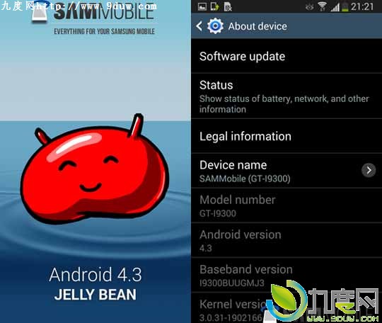 三星Galaxy S3终于获Android 4.3官方更新