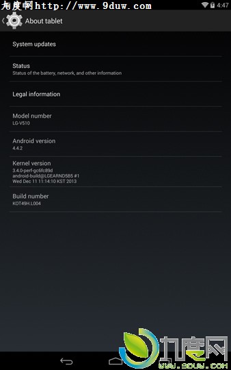 LG G Pad 4.3也获Android 4.4.2 OTA升级