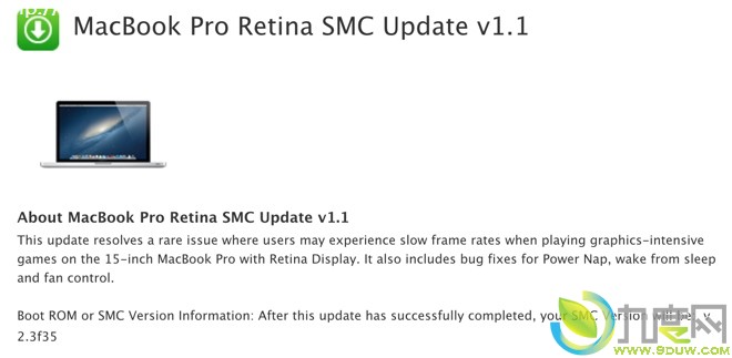 苹果15寸Retina MBP迎来1.1固件：解决独立显卡玩游戏帧数下降及睡眠状态唤醒时和PowerNap等问题