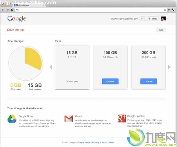 Google为Drive、Gmail和Google+相册用户免费提高到15GB空间