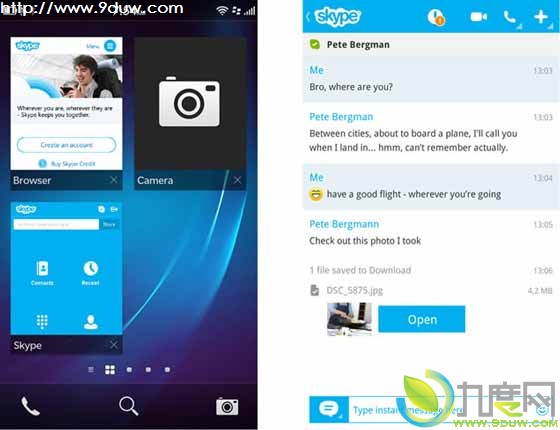 黑莓Z10版Skype预览版发布：深度整合Blackberry Hub