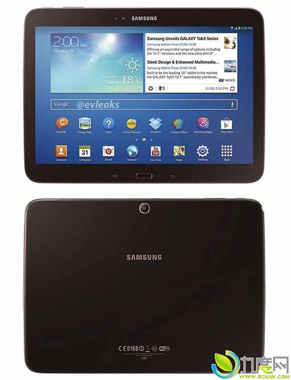 三星首款Intel双核平板Galaxy Tab 3带来棕色款