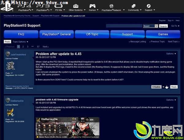 索尼PS3最新4.45版固件曝致命BUG 导致无法开机