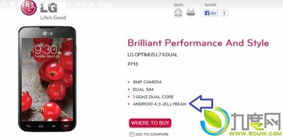 LG Optimus L7 II Dual确认将搭载Android 4.3