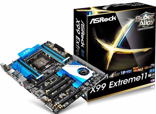 华擎发布高达18个SATA3接口两个M.2 X99主板“X99 Extreme11”