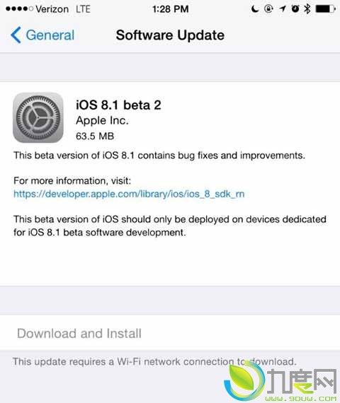 iOS 8.1第二个测试版发布