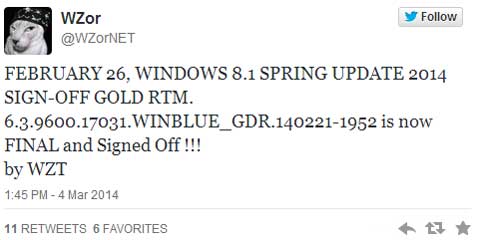 Windows 8.1 Update 1春季更新已完成RTM版