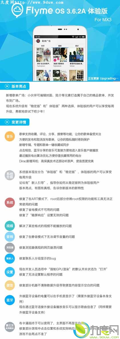 Flyme OS 3.6.2A周固件发布：新增九宫格与ART模式
