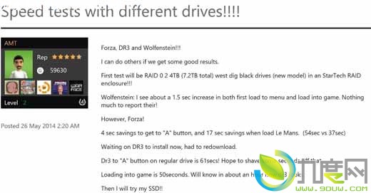 Xbox One外置硬盘实测：读取速度飚升！
