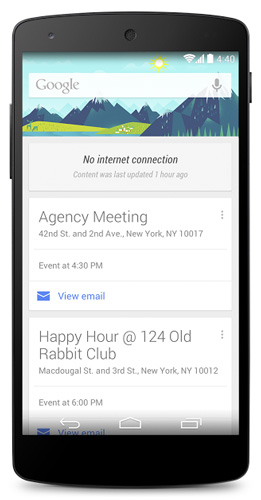 Google Now迎来更新：没有网络也能离线使用