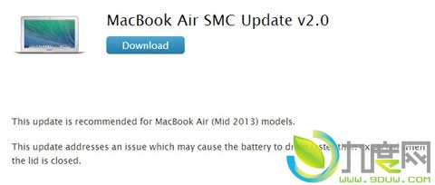 苹果发布2013款MacBook Air固件更新：解决耗电快