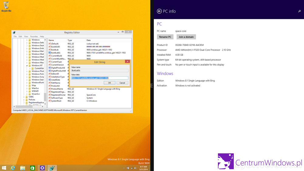 免费版Windows 8.1 with Bing首张截图曝光
